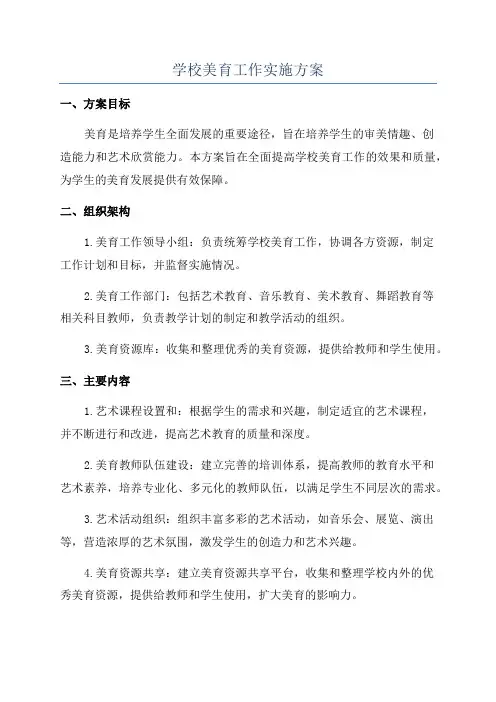 学校美育工作实施方案
