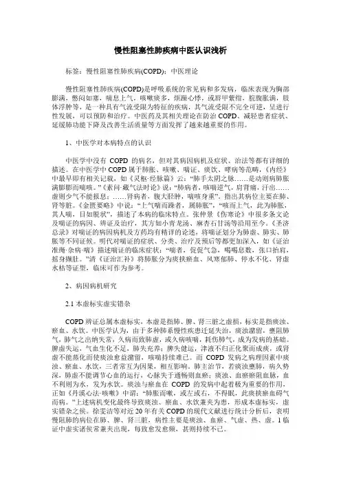 慢性阻塞性肺疾病中医认识浅析