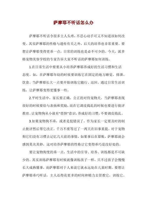 萨摩耶不听话怎么办