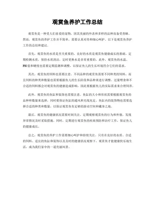 观赏鱼养护工作总结