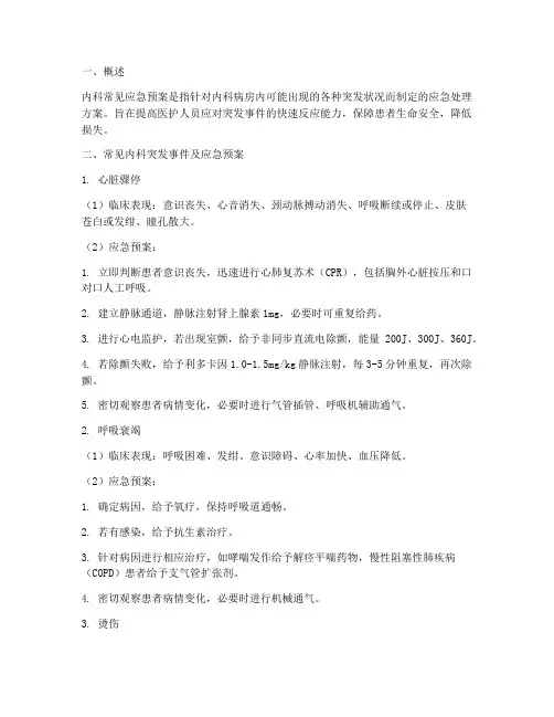 内科常见应急预案