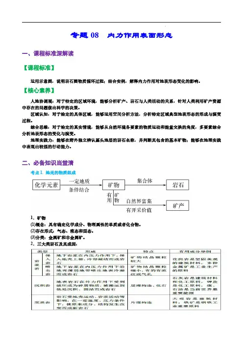 专题08  内力作用与地表形态(精品讲义)-备战2023地理一轮复习全考点精讲练(浙江)(解析版)