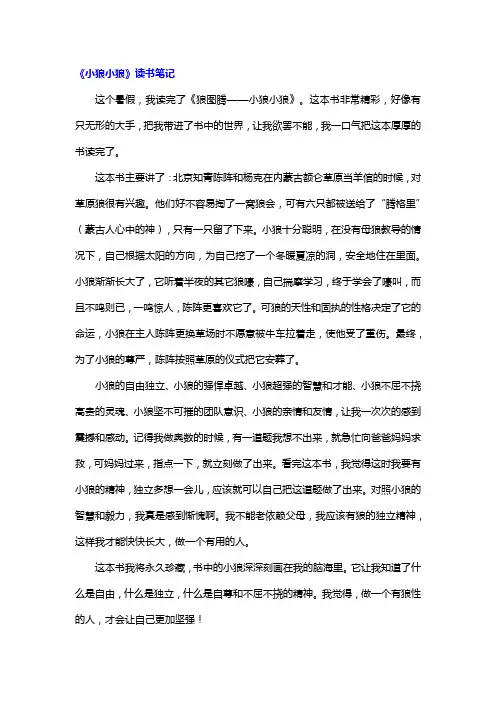 《小狼小狼》读书笔记
