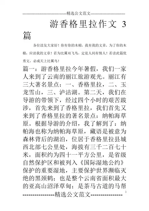 游香格里拉作文3篇_0