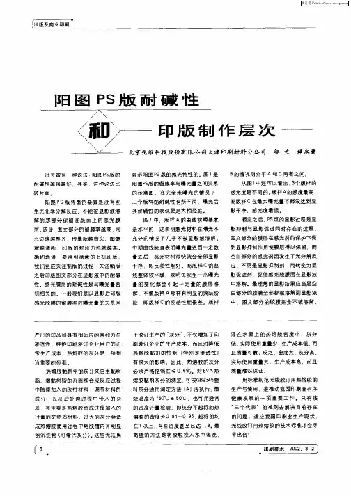 阳图PS版耐碱性和——印版制作层次