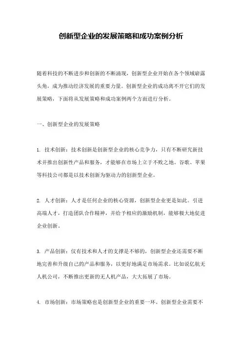 创新型企业的发展策略和成功案例分析