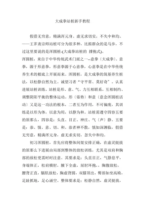 大成拳站桩新手教程