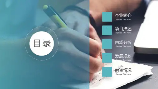 蓝色大气创业融资商业计划书PPT模板