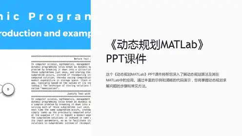 《动态规划MATLab》课件