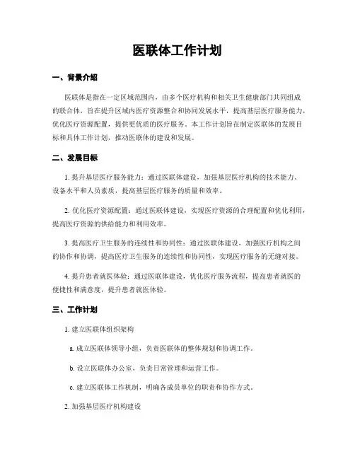 医联体工作计划