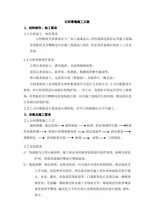 石材幕墙施工方案