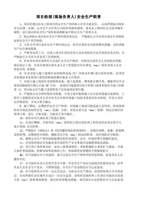 安全生产责任制及考核记录