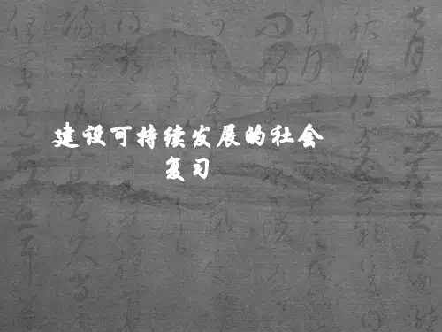 建设可持续发展的社会PPT