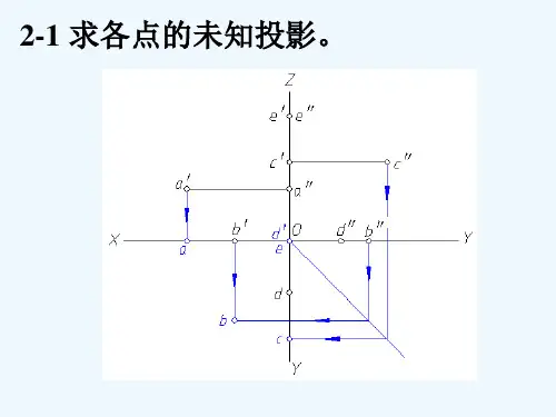 机械制图_第2章_点_直线_平面的投影习题解答