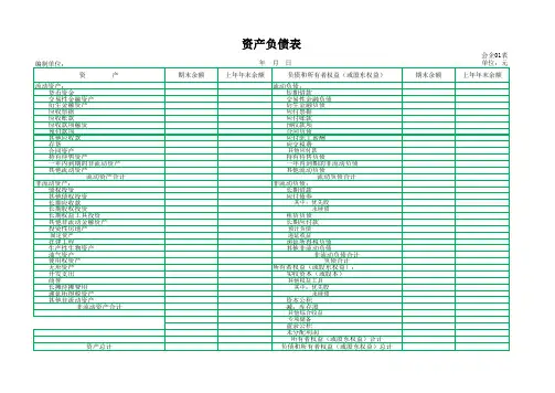 一般企业财务报表格式(财会〔2019〕6号已执行新金融、新收入、新租赁准则) - 副本