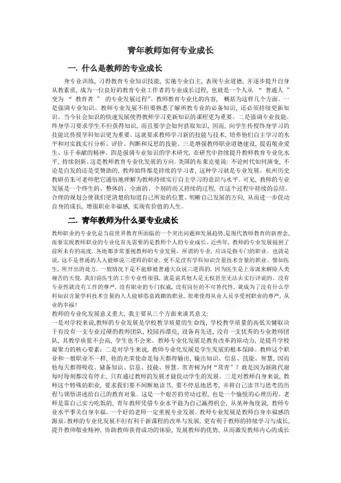 青年教师如何专业成长