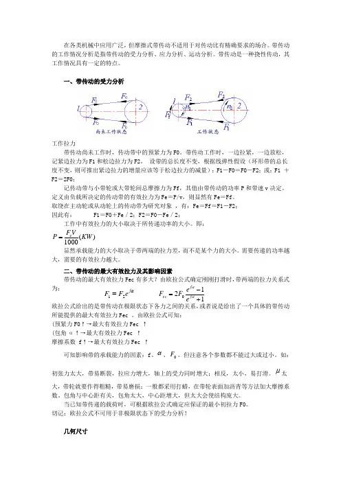 机械设计基础-7.2带传动的工作情况分析