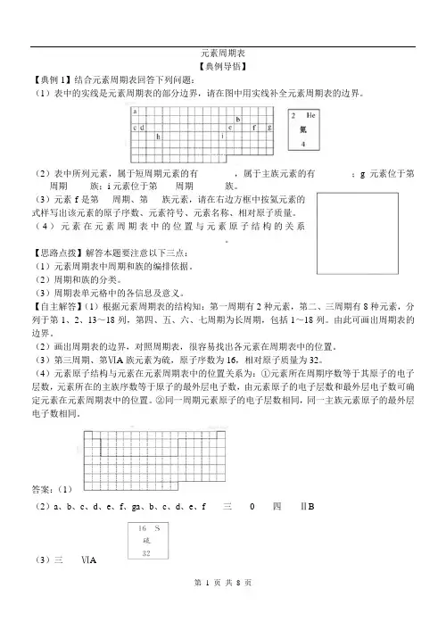 【化学】人教版必修2同步精练精析：1.1.1_元素周期表(人教版必修2)