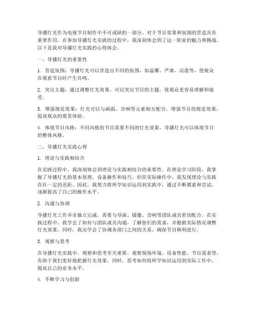 导播灯光实践心得体会