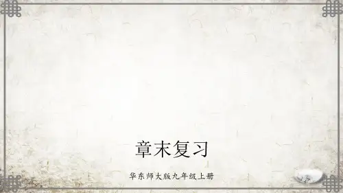 华师大版数学九年级上册章末复习课件