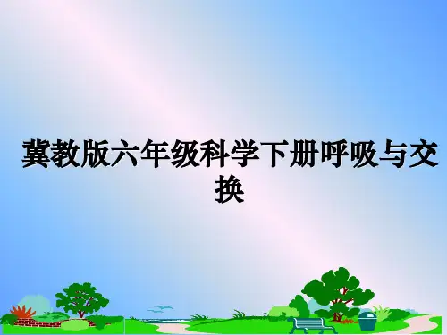 最新冀教版六年级科学下册呼吸与交换教学讲义PPT