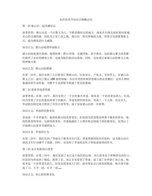 水浒传章节知识点梗概总结