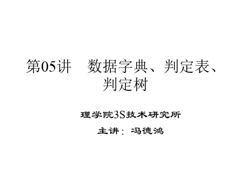 第05讲  数据字典与判定树判定表