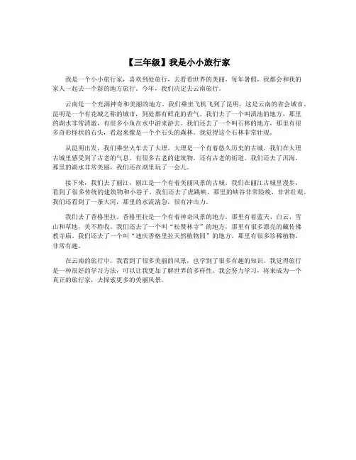 【三年级】我是小小旅行家