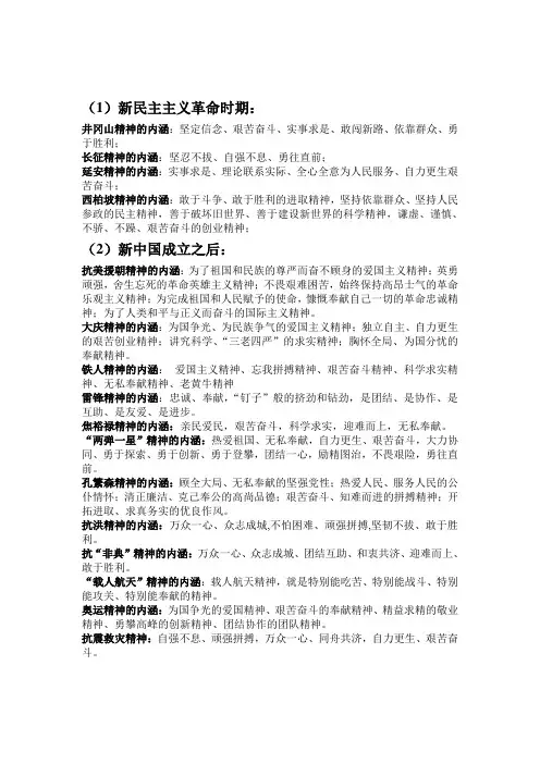 井冈山精神的内涵