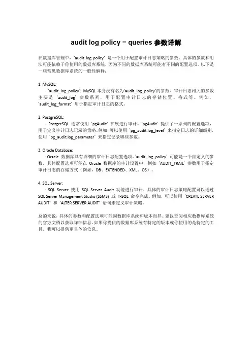 audit log policy = queries参数详解