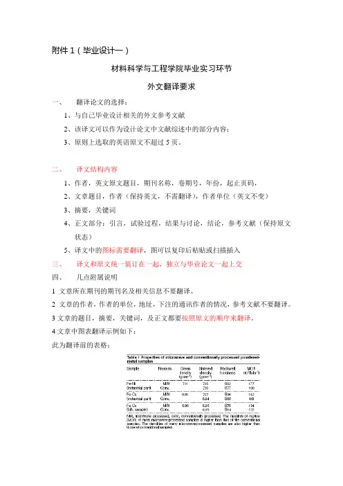 毕业设计论文中英文翻译要求(最新)