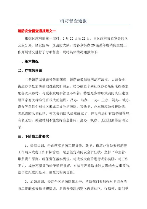 消防督查通报