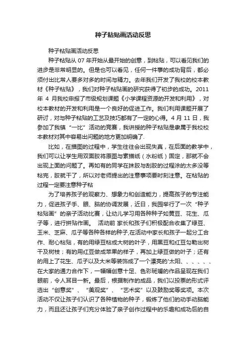 种子粘贴画活动反思