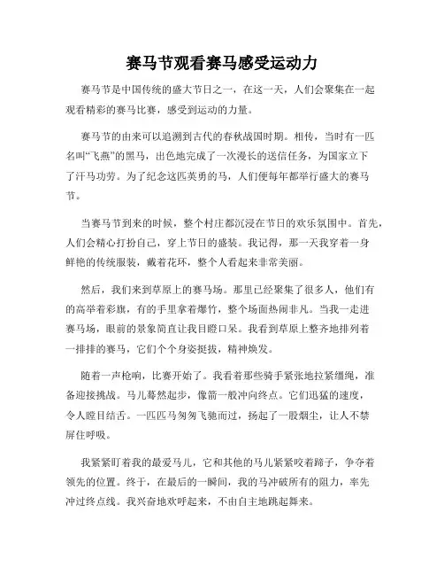小学三年级作文赛马节观看赛马感受运动力