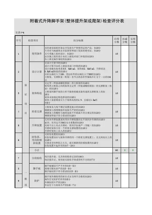 附着式升降脚手架记录表