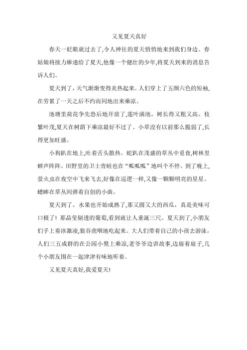 作文又见夏天真好