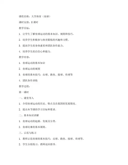 大学垒球课教案