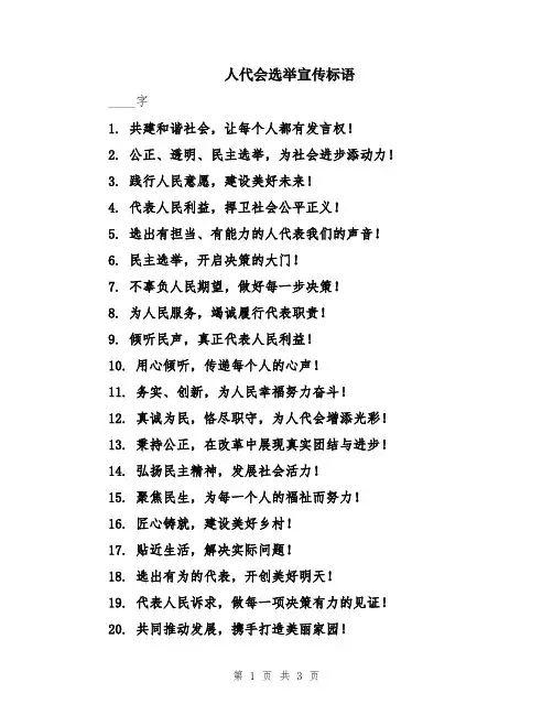 人代会选举宣传标语