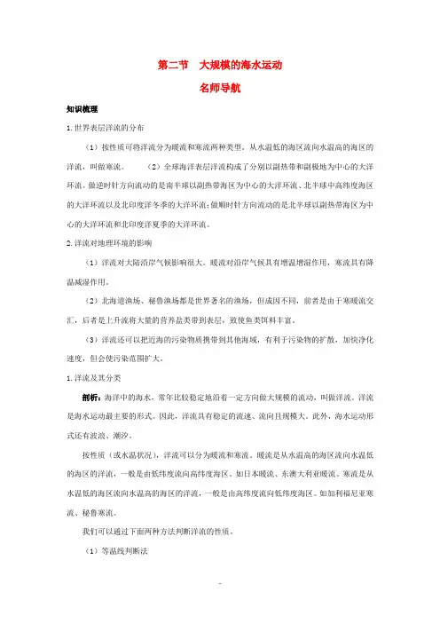 高中地理 第二节 大规模的海水运动知识精讲 新人教版必修1