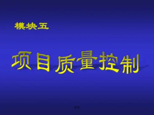 建筑工程项目管理  项目质量控制精选课件