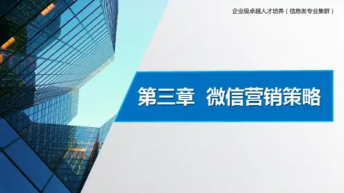 《微信营销》教学课件—第三章微信营销策略