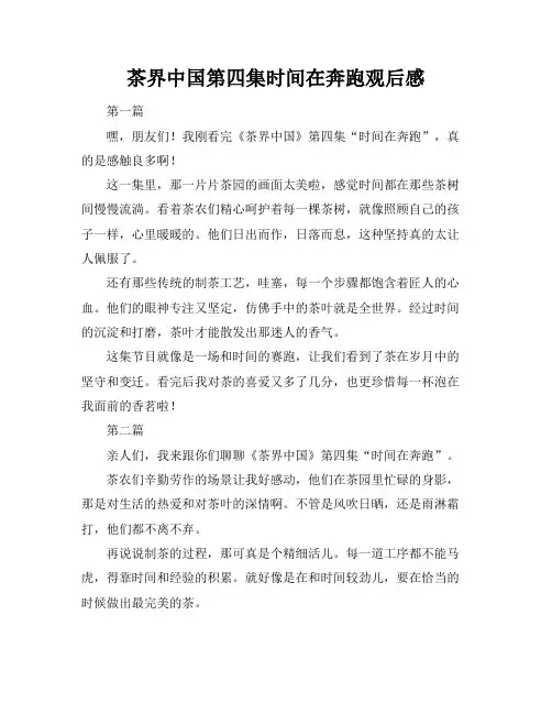 茶界中国第四集时间在奔跑观后感