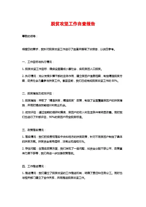 脱贫攻坚工作自查报告 (2)