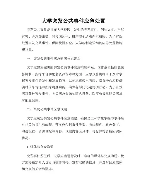大学突发公共事件应急处置