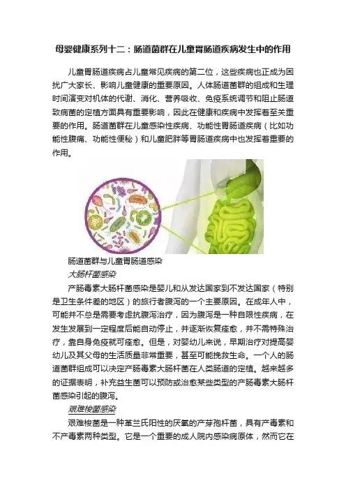 母婴健康系列十二：肠道菌群在儿童胃肠道疾病发生中的作用
