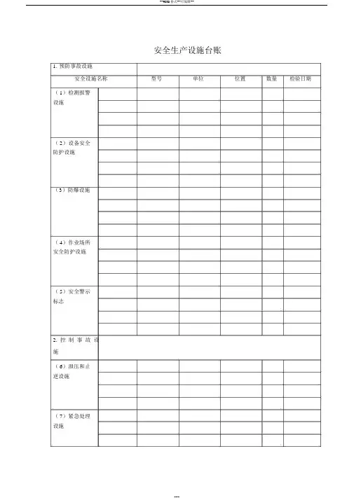 安全生产设施台账