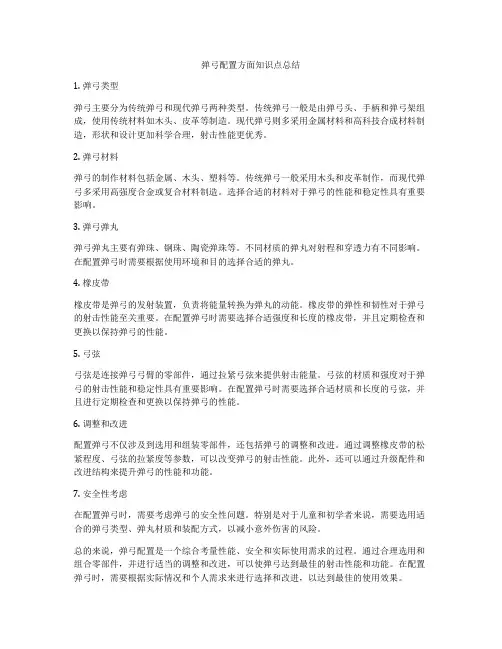 弹弓配置方面知识点总结