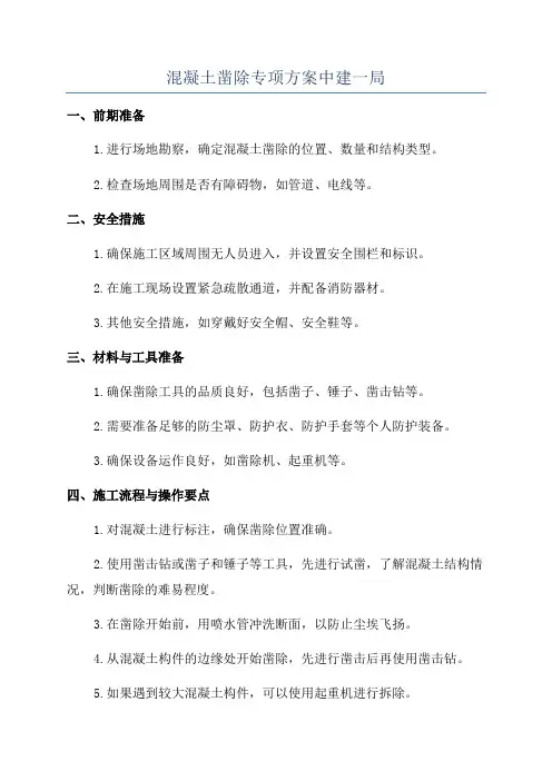 混凝土凿除专项方案中建一局