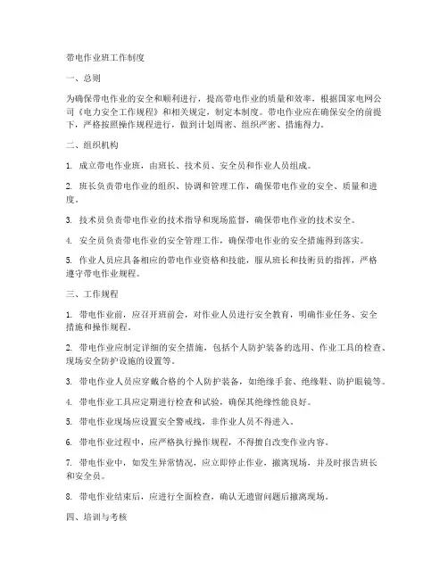 带电作业班工作制度