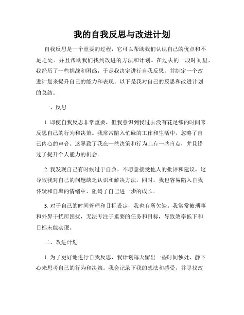 我的自我反思与改进计划